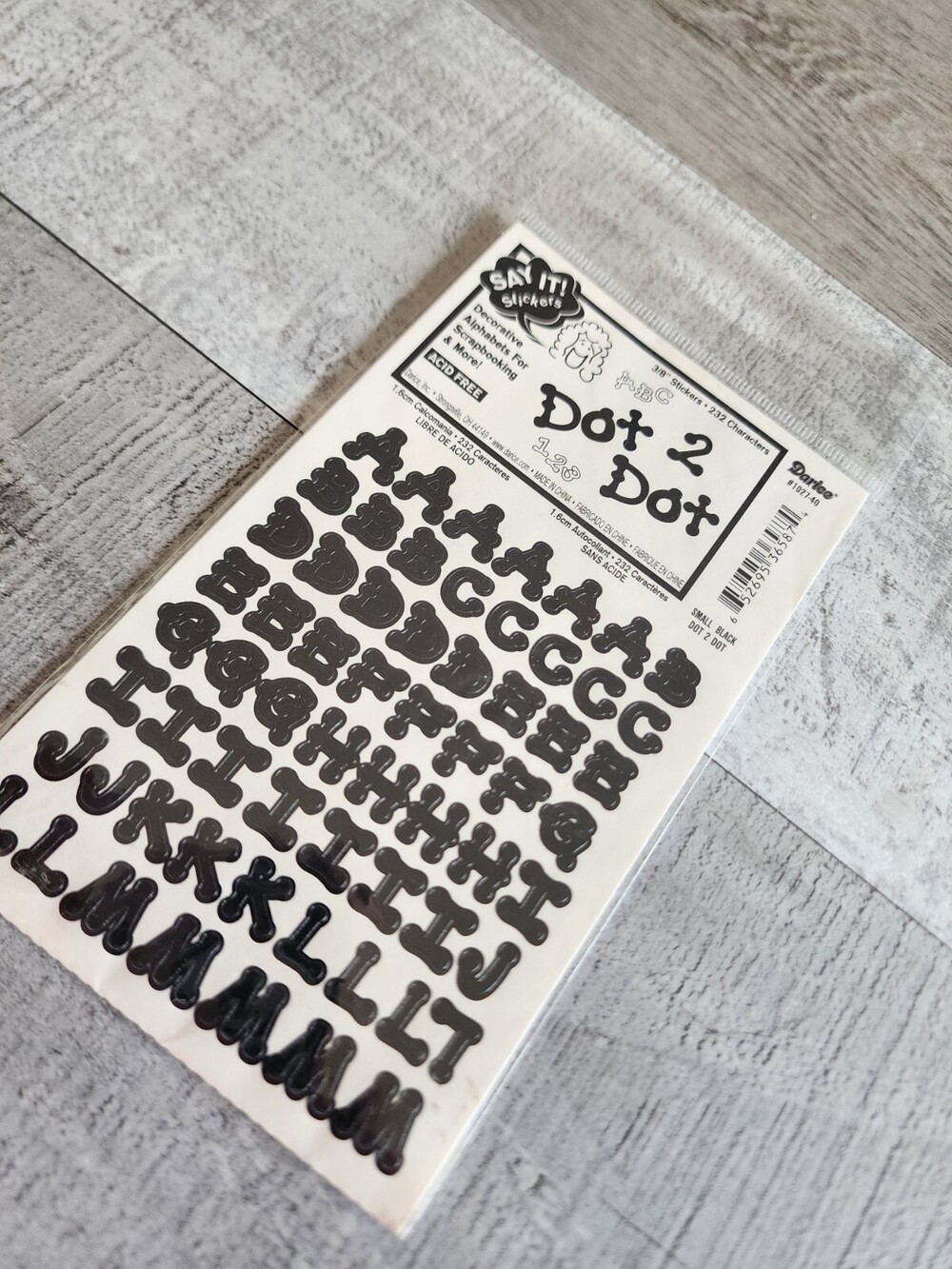 Darice Dot 2 Dot Small Black Letters Alphabet Alpha Scrapbook Say It! Stickers